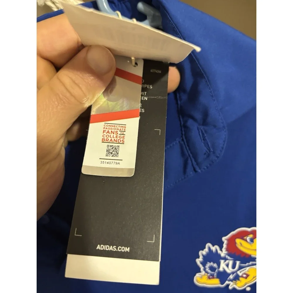 adidas NCAA Royal Kansas Jayhawks Under the Lights New W/tags AEROREADY‎ Polo XL
